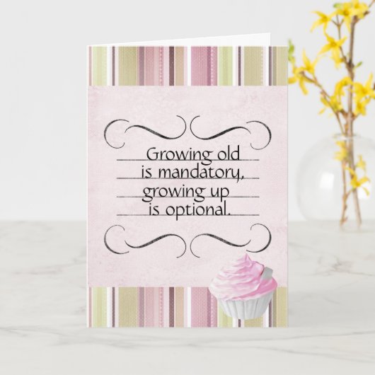 成長を続ける古い誕生日カード カード (黄色い花)