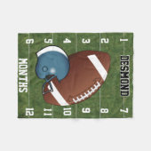 成長を見る👶 – スポーツサッカー🏈 – 青 フリースブランケット (正面(横))