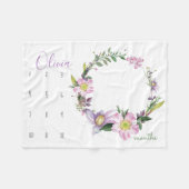 成長を見る – フラワーフォトプロップの水彩 フリースブランケット (正面(横))