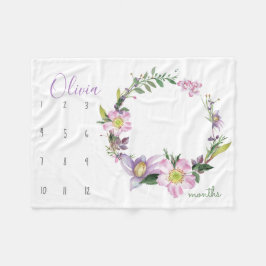 成長を見る – フラワーフォトプロップの水彩 フリースブランケット