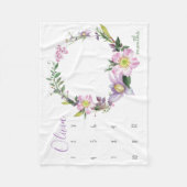 成長を見る – フラワーフォトプロップの水彩 フリースブランケット (正面)