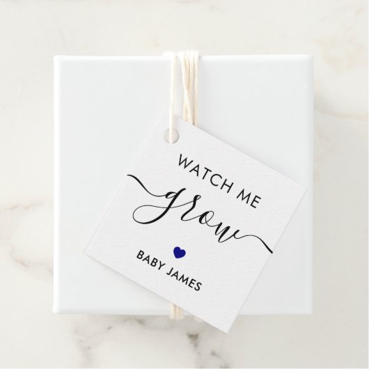 成長を見守って、植物のベイビーシャワータグ、ネイビーブルー フェイバータグ (インサイチュ)