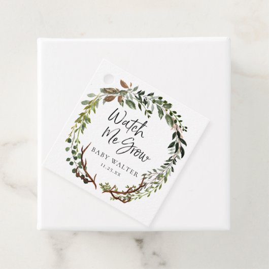 成長を見守る |ベビー素朴シャワーメッセージカード フェイバータグ (インサイチュ)