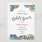 「成長を見守る」赤ちゃんシャワー招待状 招待状 (正面/裏面)