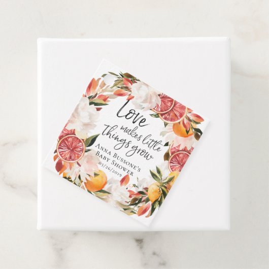 成長を見守る | Citrusベビーシャワーメッセージカード フェイバータグ (インサイチュ)