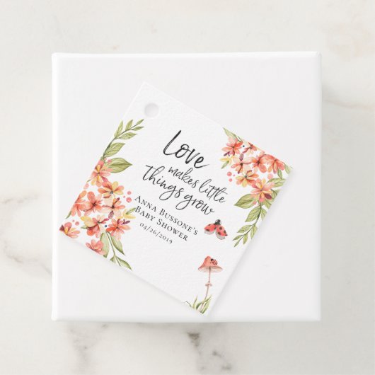 成長を見守る | Ladybugベビーシャワーメッセージカード フェイバータグ (インサイチュ)