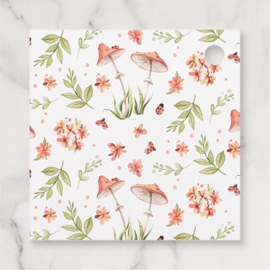 成長を見守る | Ladybugベビーシャワーメッセージカード フェイバータグ (裏面)