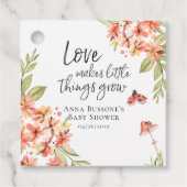 成長を見守る | Ladybugベビーシャワーメッセージカード フェイバータグ (正面)