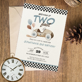 成長アップ2高速ボーイ誕生日車のヴィンテージ色 招待状