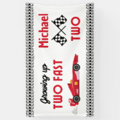 成長アップ2高速レッドレースカーボーイヴィンテージ2nd 横断幕 (縦)