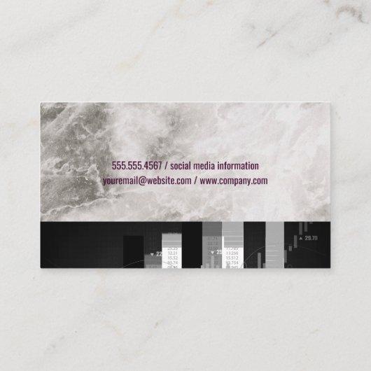 成長グラフのアイコン | 株式市場グラフ 名刺 (裏面)