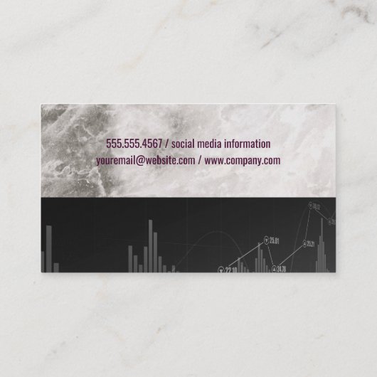 成長グラフのアイコン | 株式市場グラフ 名刺 (裏面)