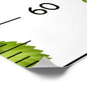 成長チャート付きかわいい葉いちごのパターン ポスター (角)