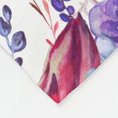 成長トラッカー – マイルストーン – 水彩花模様 フリースブランケット (角)