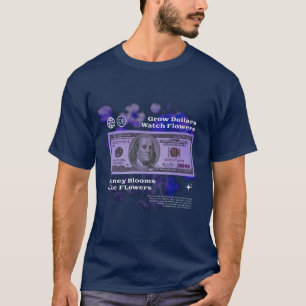 成長ドル、花を見る Tシャツ