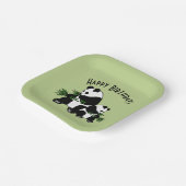 成長パンダハッピーバースデー ペーパープレート (傾斜あり)