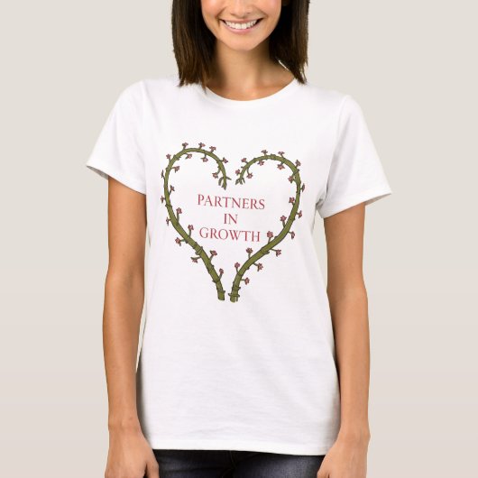 成長パートナー：ハート型フローラつる植物 Tシャツ (正面)