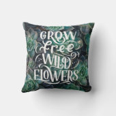 成長フリーワイルドフラワーボホ引用文サボテン クッション (裏面)