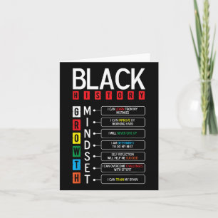 成長マインドセット定義カッコいいブラックヒストリ月 カード