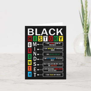 成長マインドセット定義カッコいいブラックヒストリ月 カード