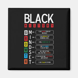 成長マインドセット定義カッコいいブラックヒストリ月 マグネット