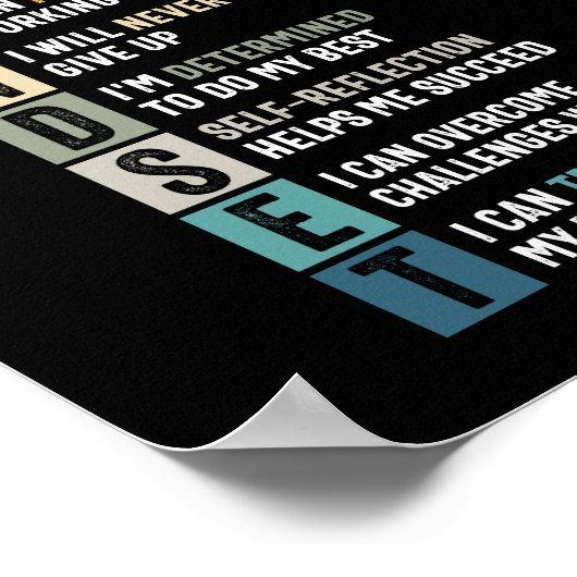 成長マインドセット定義 – やる気を起こさせる引用文 ポスター (角)