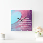 成長マインドセット引用文 スクエア壁時計 (ホーム)