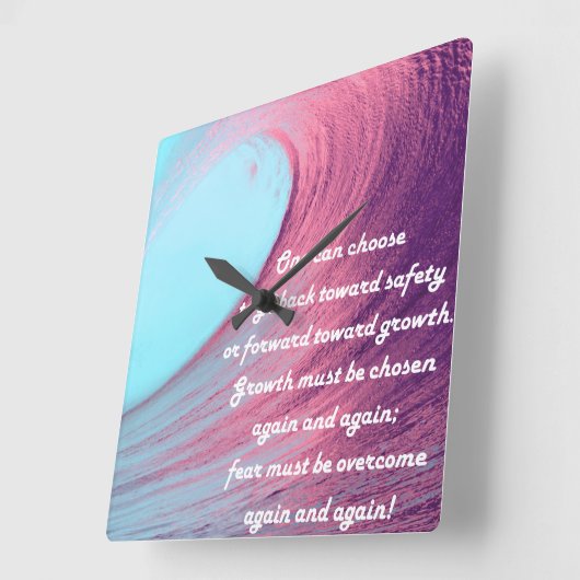 成長マインドセット引用文 スクエア壁時計 (傾斜)