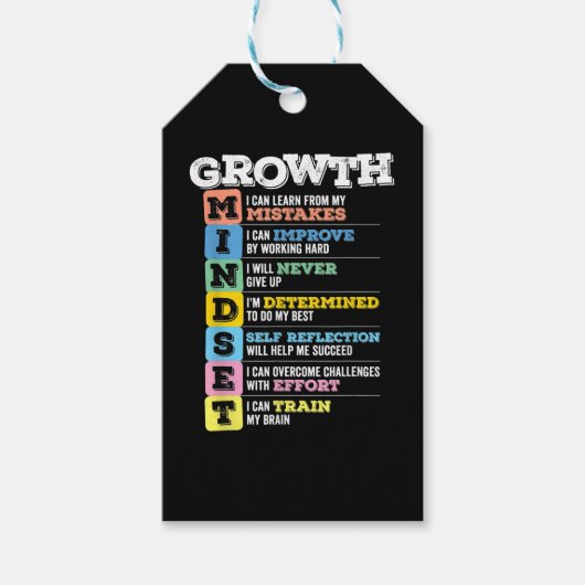 成長マインドセット教室の脳のモチベーションの中心 ギフトタグ (正面)