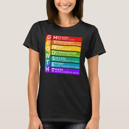 成長マインドセット教室の脳やる気を起こさせる痛 Tシャツ (正面)