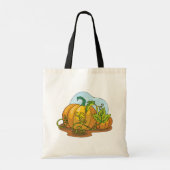 成長中のカボチャオレンジの野菜トートバッグ トートバッグ (裏面)