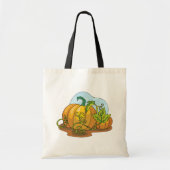 成長中のカボチャオレンジの野菜トートバッグ トートバッグ (正面)