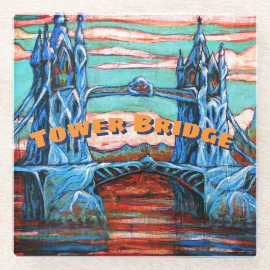 成長中のファンタジー街のタワーブリッジ ガラスコースター (正面)