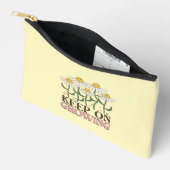 成長保中の引用文前向きレトロ花 アクセサリーポーチ (見開き)