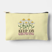 成長保中の引用文前向きレトロ花 アクセサリーポーチ (正面)