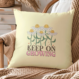 成長保中の引用文前向きレトロ花 クッション