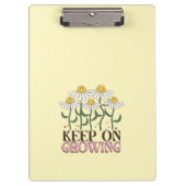 成長保中の引用文前向きレトロ花 クリップボード (正面)