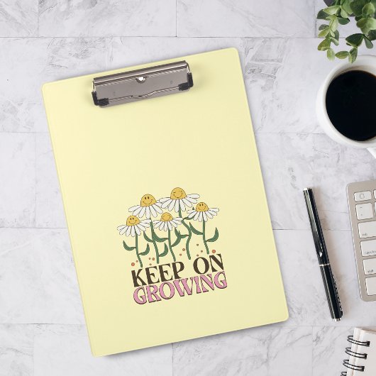 成長保中の引用文前向きレトロ花 クリップボード