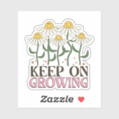 成長保中の引用文前向きレトロ花 シール (シート)