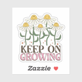 成長保中の引用文前向きレトロ花 シール