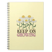 成長保中の引用文前向きレトロ花 ノートブック (正面)