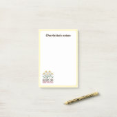 成長保中の引用文前向きレトロ花 ポストイット (デスク上)