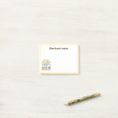 成長保中の引用文前向きレトロ花 ポストイット (デスク上)