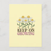 成長保中の引用文前向きレトロ花 ポストカード (正面)