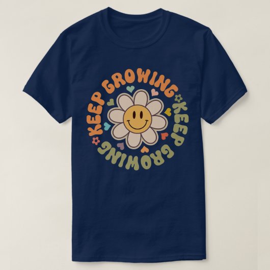 成長保顔の花やる気を起こさせる咲き Tシャツ (デザイン正面)