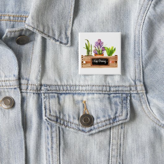 成長保黒板標識植物花箱 缶バッジ (インサイチュ)