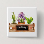 成長保黒板標識植物花箱 缶バッジ (正面)