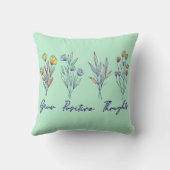 成長前向き思考ワイルドフラワーフローラ植物 クッション (裏面)