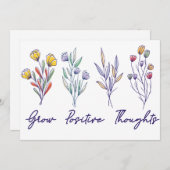 成長前向き思考ワイルドフラワーフローラ植物 シーズンカード (正面/裏面)
