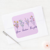 成長前向き思考ワイルドフラワーフローラ植物 スクエアシール (封筒)